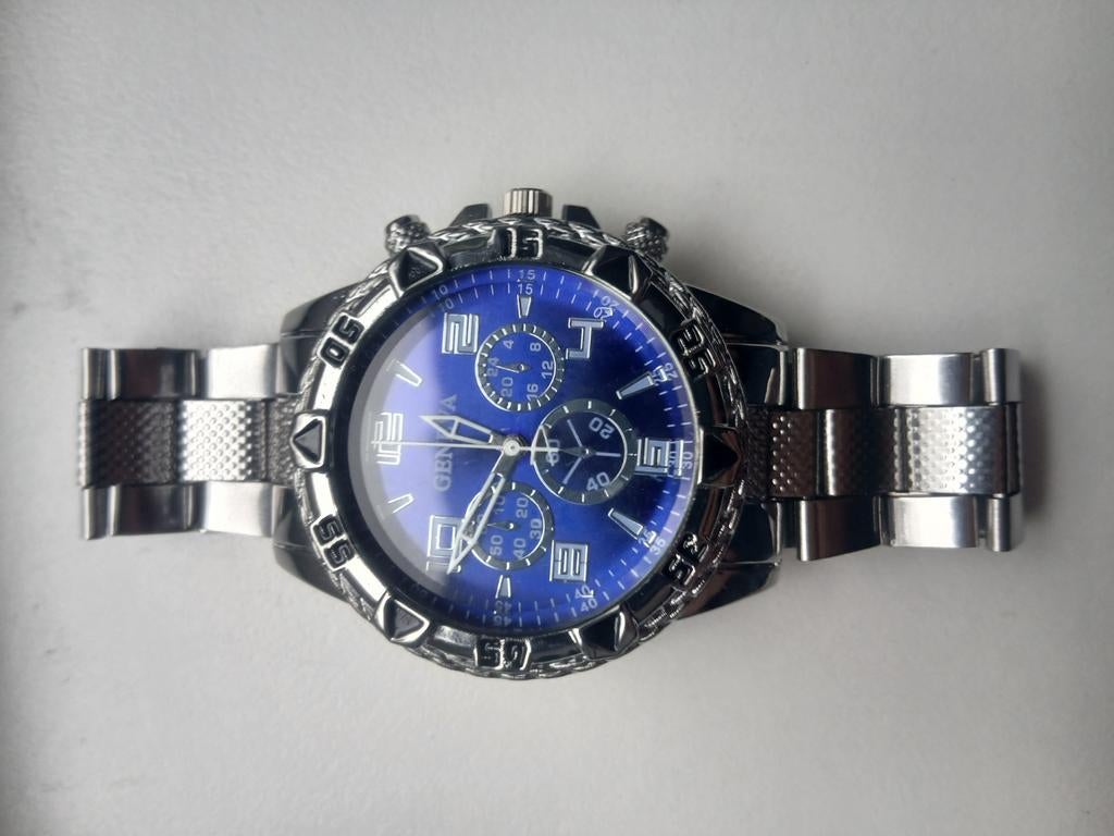 Geneva Herenhorloge - Stijlvol en modern, Sieraden, Tassen en Uiterlijk, Horloges | Heren, Overige merken, Staal, Gebruikt, Staal