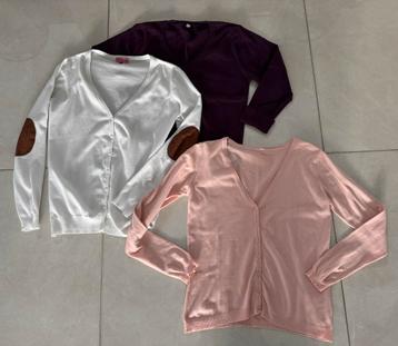 Dames kledingpakket L 42 pullover vest paars wit roze zalm beschikbaar voor biedingen
