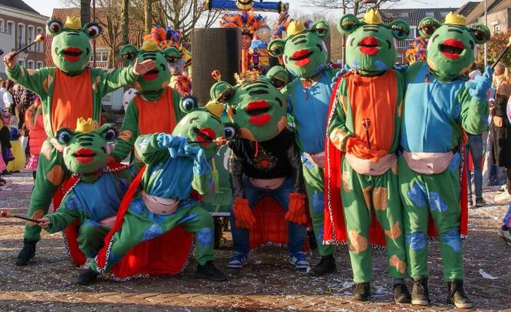 Loopgroep Kikker pakken, Kleding | Heren, Carnavalskleding en Feestkleding, Zo goed als nieuw, Carnaval, Overige maten, Ophalen