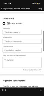 Cho tickets 2x staanplaats, Twee personen