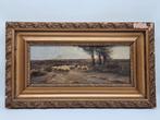 Haagse School schilderij ( art deco ) landschap schapen, Antiek en Kunst, Kunst | Schilderijen | Klassiek, Ophalen of Verzenden