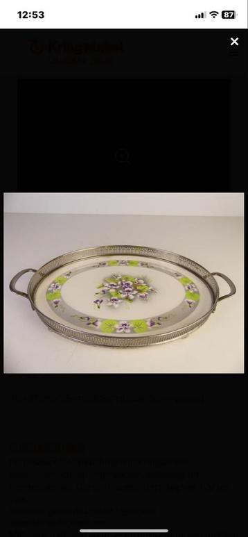 Vintage Dienblad Aardewerk/Aluminium - Genummerd beschikbaar voor biedingen