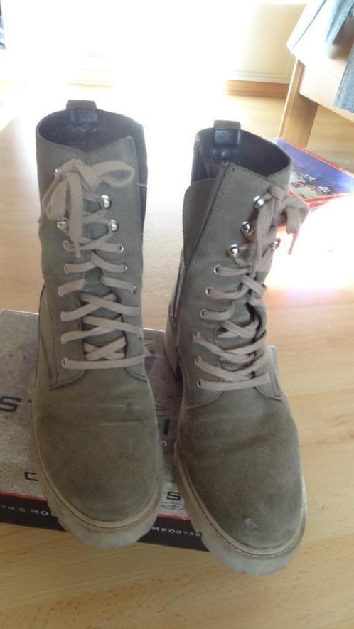 Fijne stoere brede halfhoge laarzen ,maat 41, ZGAN , met rit, Kleding | Dames, Schoenen, Zo goed als nieuw, Hoge laarzen, Beige