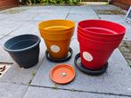 Diverse bloempotten, Tuin en Terras, Bloempotten, Ophalen, Rond, Zo goed als nieuw, Minder dan 25 cm