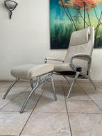 Stressless design fauteuil leer, Ophalen, Zo goed als nieuw, 50 tot 75 cm, Leer