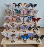 Verschillende soorten edelsteen vlinders op houder, Ophalen of Verzenden