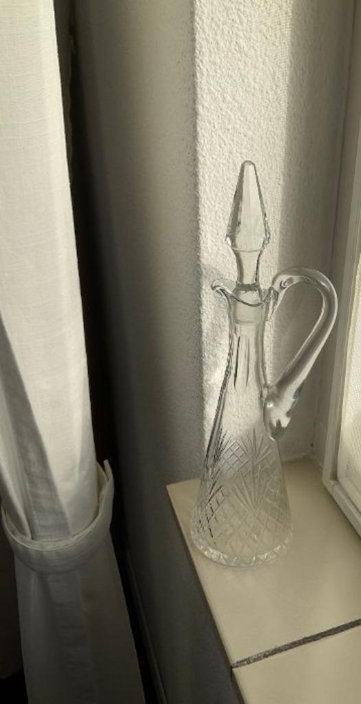 waaierkristal karaf met stop antiek slijpsel likeurfles, Antiek en Kunst, Antiek | Glas en Kristal, Ophalen of Verzenden