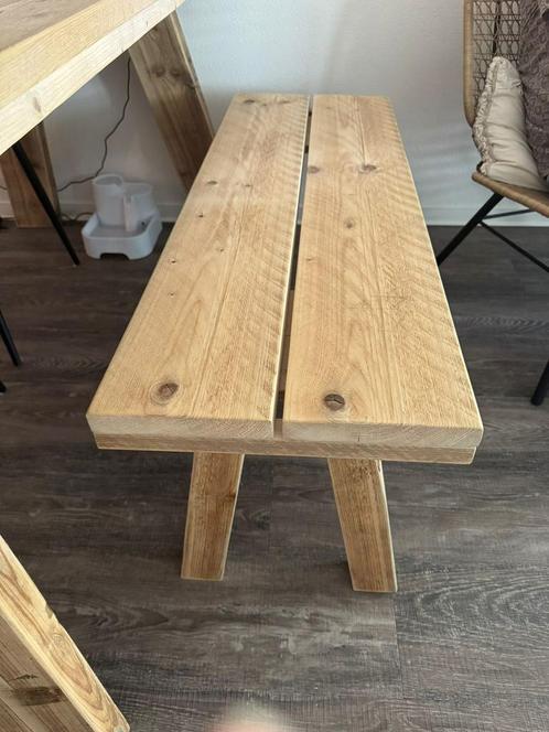 Steigerhouten bankje /bijzettafel/sidetable, Huis en Inrichting, Tafels | Sidetables, Gebruikt, 25 tot 50 cm, 100 tot 150 cm, Rechthoekig