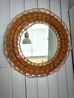 Vintage Rotan Spiegel - Prachtige Decoratie!, Huis en Inrichting, Woonaccessoires | Spiegels, Gebruikt, Rond, Ophalen of Verzenden
