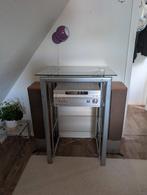 Audiomeubel / Stereomeubel van metaal en glas, Huis en Inrichting, Ophalen, 50 tot 100 cm, Zo goed als nieuw, Glas