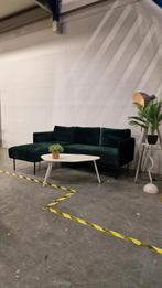 Luxe design- smaragdgroen fluweel Zo goed als nieuw 190x140, 125 tot 150 cm, 150 tot 200 cm, Hoekbank, Ophalen of Verzenden