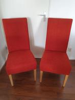 2 Roodbruine stoelen, Huis en Inrichting, Ophalen, Hout, Gebruikt, Twee