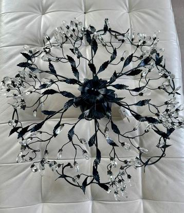 Linea Verdace plafondlamp kristalglas & zwart metaal beschikbaar voor biedingen