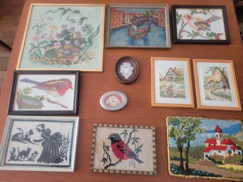 Klein lijstje borduurwerk botanisch vogel kantklos kant, Huis en Inrichting, Woonaccessoires | Wanddecoraties, Zo goed als nieuw