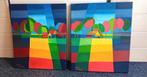 schilderij in vrolijke heldere kleuren, Ophalen