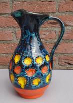 Retro vaas, Gebruikt, Blauw, Ophalen of Verzenden, Glas