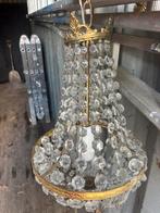 Brocante / vintage (zak) Kroonluchter (kristal), Huis en Inrichting, Lampen | Kroonluchters, Ophalen, Gebruikt, Glas