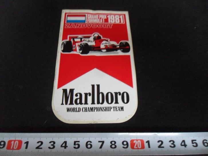 sticker marlboro F1 1981 zandvoort world championship team *, Verzamelen, Stickers, Zo goed als nieuw, Ophalen