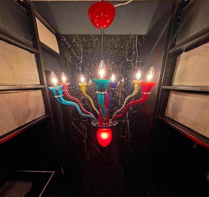 VeArt Murano Gaia kroonluchter ontwerper Ernesto Gismondi, Huis en Inrichting, Lampen | Hanglampen, Gebruikt, 50 tot 75 cm, Glas