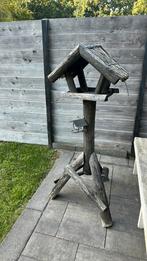 Vogelhuis hout met rieten dak en pindakaaspothouder, Ophalen of Verzenden, Gebruikt