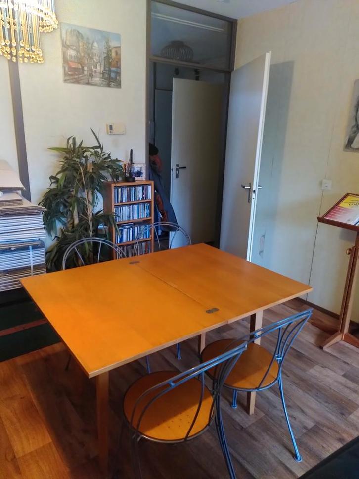 Inklapbare Ikea eettafel + stoelen, Huis en Inrichting, Tafels | Eettafels, Gebruikt, 50 tot 100 cm, 50 tot 100 cm, Vier personen