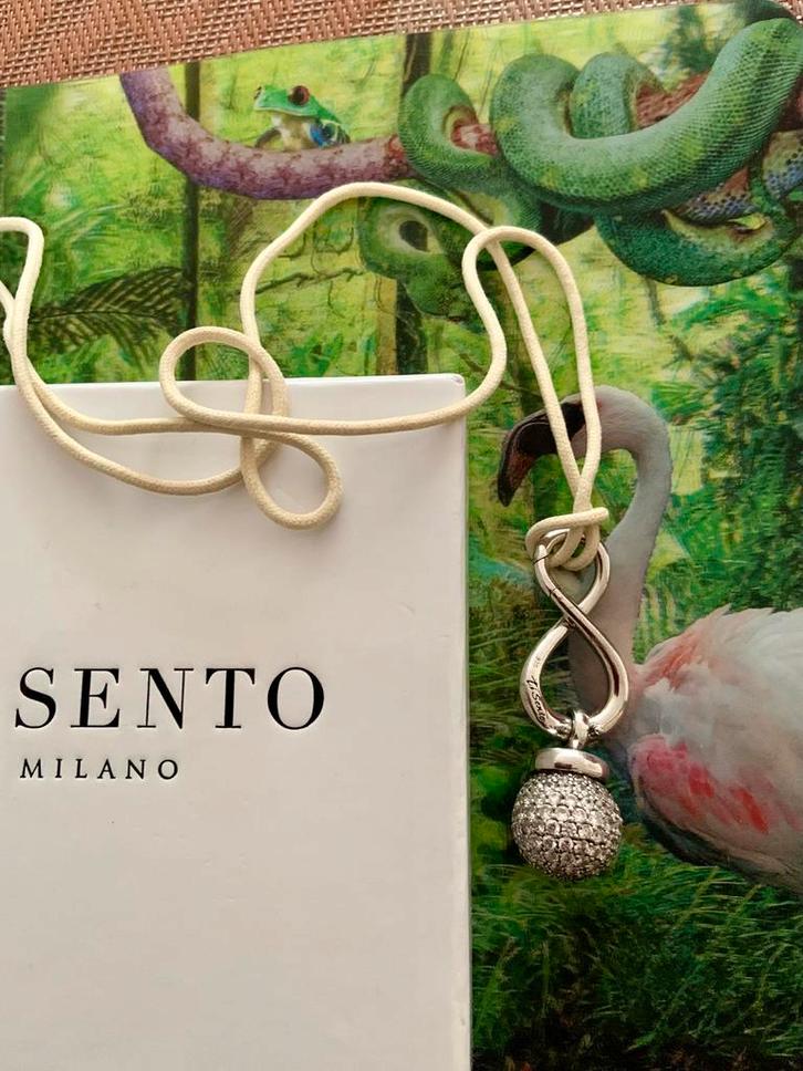 Nieuw trendy Ti-Sento zilveren zirkonia steen kettinghanger, Sieraden, Tassen en Uiterlijk, Kettinghangers, Nieuw, Zilver, Zilver