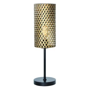 tafellamp zwart goud bed bureau tafel dressoir lamp H 57cm