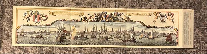 Antieke prent Amsterdam 1698, Antiek en Kunst, Kunst | Etsen en Gravures, Ophalen of Verzenden