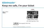 Rearfield ticket Bruce Springsteen Praag 28 mei, Tickets en Kaartjes, Eén persoon
