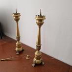 Antieke Messing Kandelaars Set - 45cm, Ophalen of Verzenden, Koper of Brons