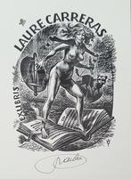 Exlibris Fr-I van Damme, Vrouwe justitia op boek, weegshaal, Antiek en Kunst, Verzenden