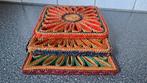 3 vintage raffia onderzetters vierkant, Huis en Inrichting, Gebruikt, Onbekend, Ophalen of Verzenden, Onbekend