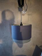Grijze hanglamp stof antraciet geblokt, Huis en Inrichting, Ophalen, Zo goed als nieuw, Minder dan 50 cm, Modern