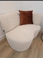 NIEUW set WOOOD Stone fauteuil + Sara poef crème bouclé, Huis en Inrichting, Ophalen, Eenpersoons, Nieuw, 75 tot 100 cm