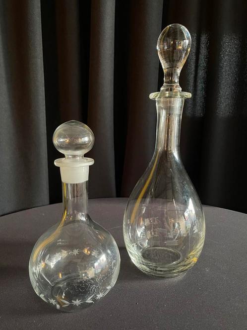 Twee glazen karaffen, Antiek en Kunst, Antiek | Glas en Kristal, Ophalen
