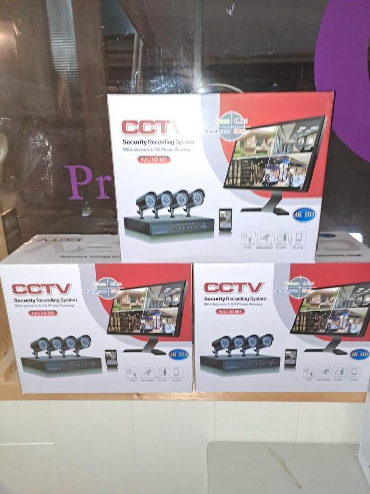 CCTV BEVEILIGINGS CAMERA SET-4 CAMERA'S, Audio, Tv en Foto, Videobewaking, Nieuw, Ophalen of Verzenden