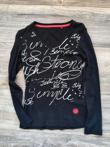 Zwart Dames Shirt Lange Mouwen V-hals Maat S beschikbaar voor biedingen