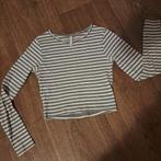 grijs/wit gestreept cropped shirt mt. XS/S, Kleding | Dames, Nieuw, Ophalen of Verzenden, Lange mouw, Maat 34 (XS) of kleiner