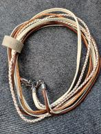 Pimps en Pearls Leer Wikkelarmband/Ketting, Ophalen of Verzenden, Zo goed als nieuw, Beige, Leer