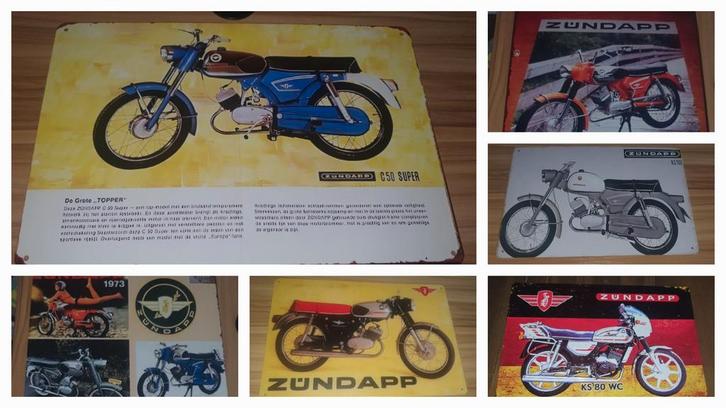 Zundapp Wandborden - Mancave Decoratie (6 stuks), Verzamelen, Merken en Reclamevoorwerpen, Nieuw, Ophalen of Verzenden
