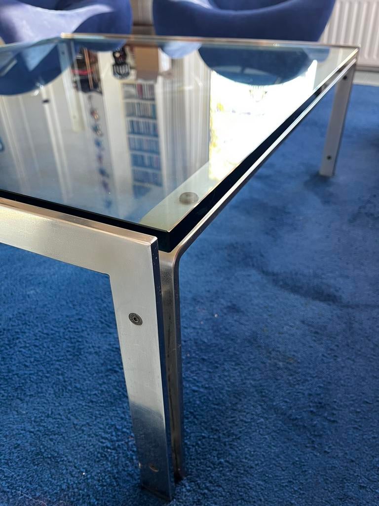 Metaform glazen salontafel, Huis en Inrichting, Tafels | Salontafels, Ophalen, 100 tot 150 cm, 50 tot 100 cm, Zo goed als nieuw