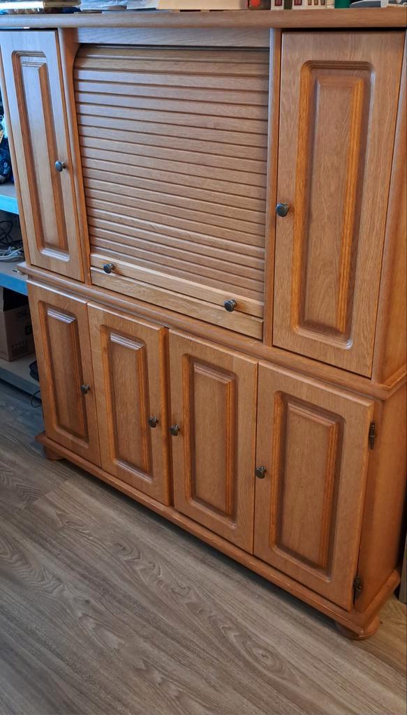 Eiken computermeubel, Huis en Inrichting, Kasten | Computermeubels, Gebruikt, 120 tot 170 cm, Ophalen