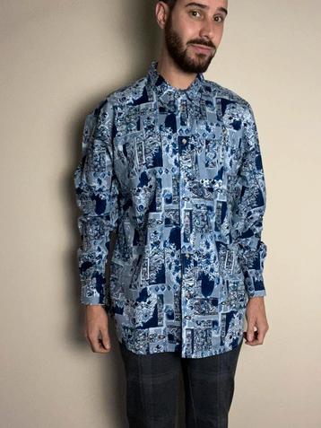 Vintage overhemd - 80s 90s - print - katoen - L / Large beschikbaar voor biedingen