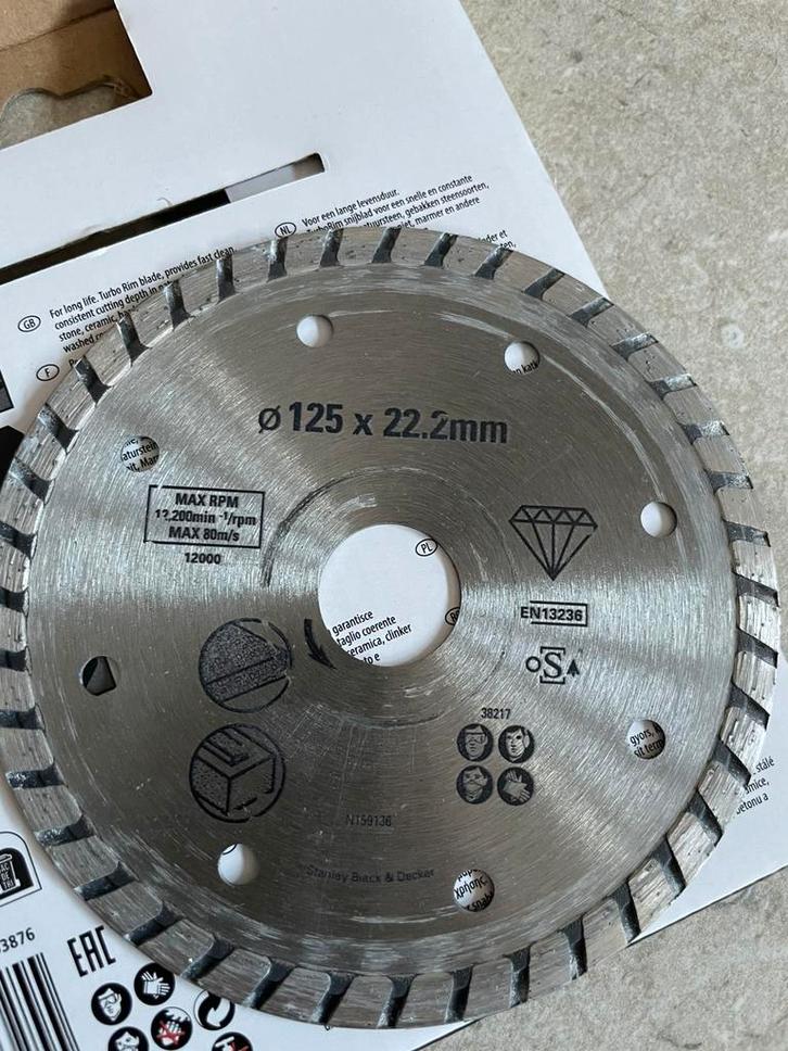 Stanley diamantechijf, Doe-het-zelf en Verbouw, Gereedschap | Machine-onderdelen en Toebehoren, Zo goed als nieuw, Ophalen of Verzenden