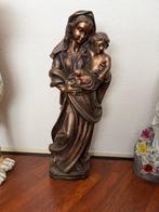 Te koop heel mooi groot massief brons beeld vrouw met kind, Ophalen