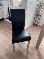 Zwarte Eetkamerstoelen - Set van 6, Ophalen, Gebruikt, Zwart, Leer
