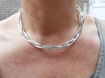 Zilveren zwaar gevlochten vintage collier (spang) nr.604, Verzenden, Zo goed als nieuw, Zilver, Zilver