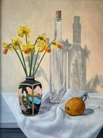 Hendrik Jan Bakker, stilleven narcissen met fles, Ophalen