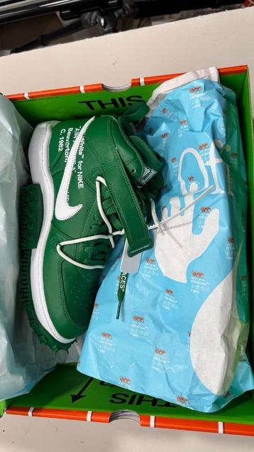 Nike Air Force 1 Mid SP x Off-White "Pine Green" 45 Nieuw! beschikbaar voor biedingen