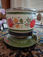 Vintage Fondue Set met Bloemenmotief, Ophalen, Gebruikt